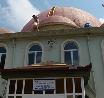 Karabük Cami Kurşun Temizleme İşlemi ve Cami Kubbe Restorasyon