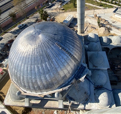 Kastamonu Cami Kubbe Restorasyon ve Kurşun Temizleme İşlemi